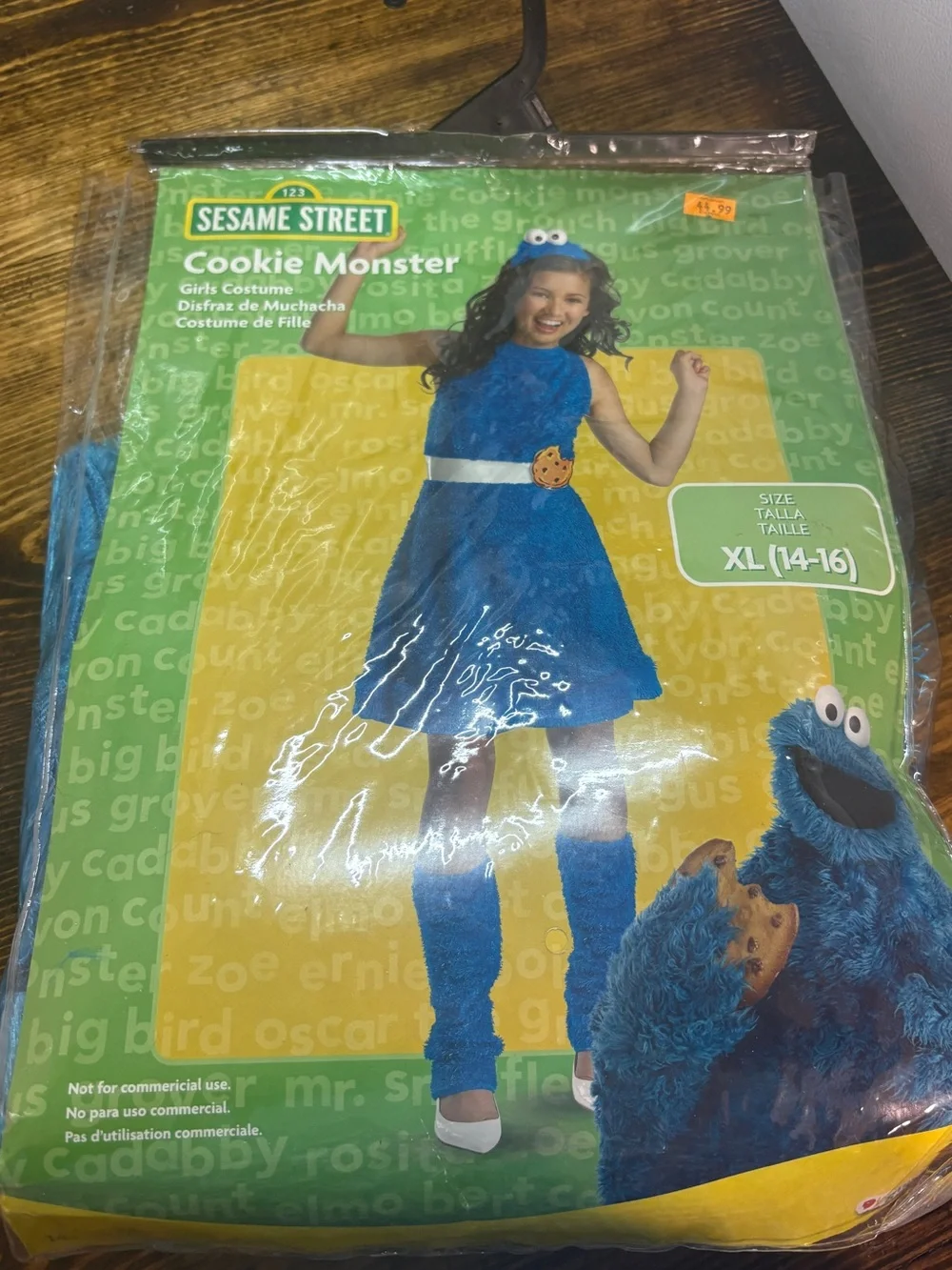 Sesame Street Cookie Monster Costume Girls Size Large